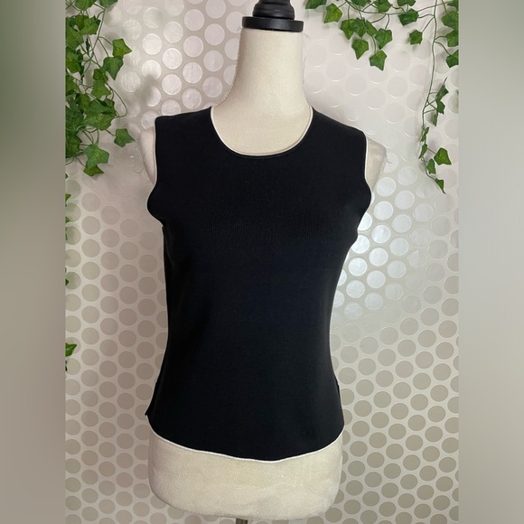 EVIE petite cardigan sweater black embroidered and tank top SIZE PS - Picture 3 of 17